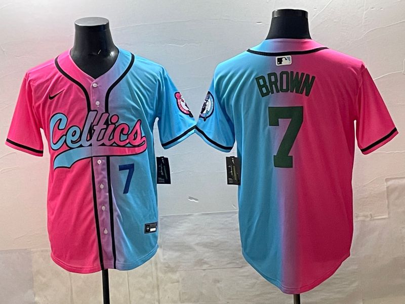 Men 2025 Boston Celtics #7 Brown Blue pink Nike NBA Jersey style 02->boston celtics->NBA Jersey